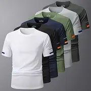 Men's Sport T Shirt Quick Dry Tee Crew Neck Summer Solid Color Plain Short Sleeves Sports Outdoors Casual Basic Fitness Casual Daily Dark Grey White Black To