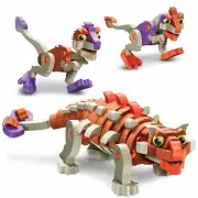 Bloco Ankylosaur & Young Raptors 3D Figures Interlocking Foam Building Block Set