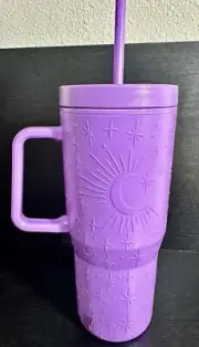 New,limited-edition,Halloween,30 Oz Tumbler With Handle,lilac,night sky & Stars.