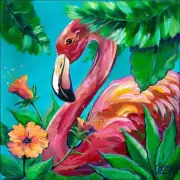 Flamingo Accent & Decor Tile Susan Libby Wildlife Art SLA089AT
