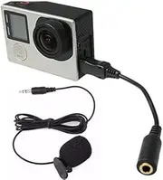 Goshyda 3.5mm mini Microphone, Clip Mount Mic External Lavalier Ant Jamming Mic and Adapter Cable Kit, suitable for Hero3 Hero 3+, Hero4