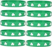 ARTSEWPLY 10pcs Bracelet St Decorations Hen Do Accessories Wristbands Ornaments Shamrock Bracelet Men Bracelets Glow Sticks Shamrocks List Event Green Silicone Bracelet