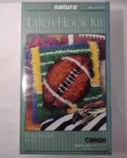 NEW Latch Hook Kit Football Touchdown Caron #P541 Approx 12"x12" Sealed