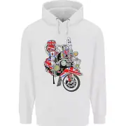 Union Jack MOD Scooter British Flag Bike Childrens Kids Hoodie