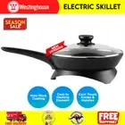 1200W Electric Frying Pan Extra-Deep Non-Stick Stone Skillet 26cm