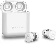 Motorola Moto Buds 120 - True Wireless Bluetooth Earbuds with Microphone & Compact Charging Case - IPX5 Water Resistant, Voice & Smart Touch-Control, Lightweight Comfort-Fit, Clear Sound - White