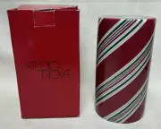 E5734 STUDIO NOVA Candy Cane Christmas Holiday Pillar Candle 3" x 6" NEW IN BOX