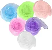 [LIFKOME] Versatile 6-piece Silk Scarf Set Chiffon Head Wraps in Candy Colors for Women Boys and Girls