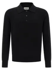 [Saint Laurent] Saint Laurent-Wool Shirt Polo Nero-Uomo L