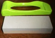 KNIFE TWO (2)-SIDED SHARPENING STONE COURSE & FINE IN STAND (3 Available)