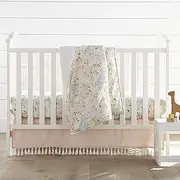Levtex Baby Nest & Nod Amelia 3pc Bedding Set, Cotton, Pink, (Quilt, Dust Ruffle, Crib Fitted Sheet)