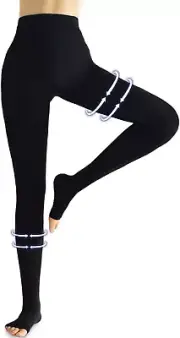Compression Pantyhose Women & Men, 20-30Mmhg Open Toe Thigh High Compression Tig