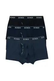[Bonds] Bonds Men's Microfibre Guyfront Trunk 3 Pack Size: Medium, Recycled Polyester M Multicolor