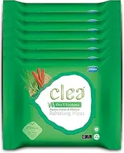 Clea Refreshing Wipes Wet Wipes for Face Moisturizing (25 Wipes/Pack)-Pack of 7 (175 Wipes) (Khus & Eucalyptus)