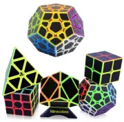 [5 Pack] Nitrocubes Speed Cube Carbon Fibre Rubix Pyraminx Megaminx GIFT Toy KID