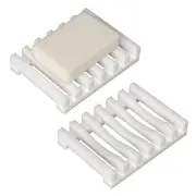 2Pcs Soap Dish Holder, Non-Slip Bathroom Accessories Silicone Soap Case White