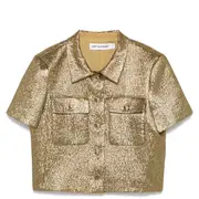 [Self-Portrait] Gold Metallic Jacquard Top