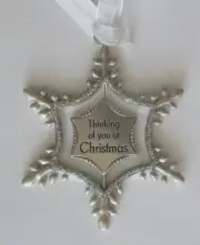 Y3 Thinking of you at Christmas SPINNING SPARKLE SNOWFLAKE ORNAMENT Ganz