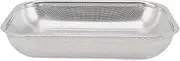 Rectangular Stainless Steel Colander Strainer, Stainless Steel Colander Strainer with Leak Holes for Washing Fruits Vegetables Rice (L)