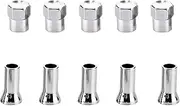 5 Sets TR414AC Valve Stem Cover, Chrome Plated Tire Valve Stem Sleeve and Cap Dress Up Kit, Leakproof Car Wheel Valve Covers, Universal Vehicle Accessories for Car Truck