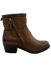 Miz Mooz Leather Wide Width Heeled Ankle Boots Bronte Hazelnut