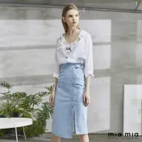 在飛比找momo購物網優惠-【mia mia】側排釦開衩包裙