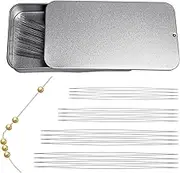 16 Pcs Big Eye Beading Needles Set with Needle case,Seed Opening Beading Needles Long Straight Beading Thread Needles for Bracelets and Jewelry Making 4 Sizes Collapsible Beading Needles
