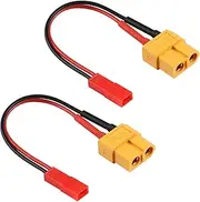 QIANRENON XT60 Female to JST Male RC LiPo Battery Charging Connector Converter 22AWG JST Plug to XT60 Socket ESC Adapter Cable，for Model Batteries RC Car Quadcopter, 10cm/3.9in, 2Pcs