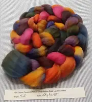 Superwash Wool Combed Top Roving Spinning Handpainted Dyed USA NWT Skyburst