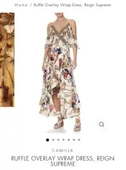 NWT CAMILLA REIGN SUPREME RUFFLE OVERLAYER WRAP DRESS SIZE SMALL MSRP $749