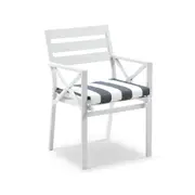 Houston Outdoor 1.5m Round Aluminium Dining Setting with 6 Kansas Chairs - Outdoor Aluminium Dining Settings