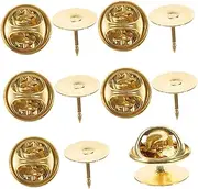 [STOBAZA] 50 Sets Spurs Butterfly Hat Metallic Clutch Lapel Pin Metal Bracket Tie Pin Boutonniere Pin Locking Pin Tie Tack Pin Backs for Enamel Locking for Enamel Pin Golden Vintage