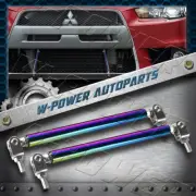 Neo Chrome 150mm Adjustable Front Bumper Spoiler Lip Strut Support Rod Tie Bar (for: Honda Civic)