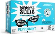 Molly's Suds All Natural Fabric Softener Dryer Sheets, Peppermint (120 Sheets)