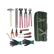 lukar 11PCS Farrier Tools Kit Includes Horse Hoof Nipper, Horseshoe Cutting P...