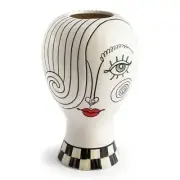 MacKENZIE CHILDS DOODLES LADY HEAD VASE BNIB