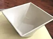 Haeger Pottery Tan Geometric Shape Bowl 2004 NWT 7" x 7" x 4" Contemporary