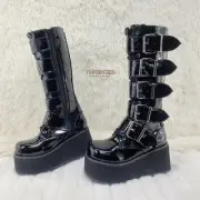 Trashville 518 Goth Punk Knee Boots Black Patent Mens US Sizes NY IN HOUSE DEMON