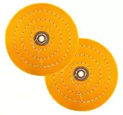 Buffing Wheel for Bench Grinder, Extra Thick, Set of 2, 6-Inch, Yellow - Firm