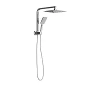 Welba 10" Rain Shower Head Set Square 3-Mode Handheld Shower Gooseneck Chrome