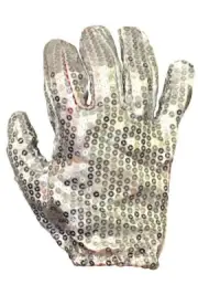 Underwraps Costumes Adult White Sequin Left Glove One Size Fits Most