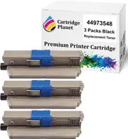 3 Pack Black Compatible Toner Cartridge for OKI 44973548 (2,200 Pages) for OKI C301dn C321dn MC342 MC342dnw