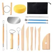 17 Pcs Pottery & Clay Sculpting Tools, -Sided, Ceramics Tools Smooth Wooden4529