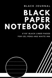 Black Paper Notebook | Plain Ruled Journal with Softcover for Work, School and C
