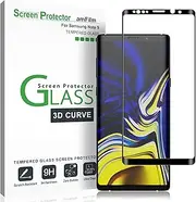 Galaxy Note 9 Screen Protector Glass, amFilm Full Cover (3D Curved) Tempered Glass Screen Protector with Dot Matrix for Samsung Galaxy Note 9 (Black)