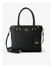 [Madison Accessories] Angie Medium 3 Compartment Satchel Bag in Black