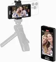 King Ma 5 Inch Phone Vlog Selfie Monitor Screen, Rear Camera Monitor for iPhone with Magnetic Mobile Phone Clip & Bluetooth Remote Control for Live Stream/Teleprompter (Supports 4K 30fps Recording)
