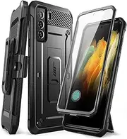 [SUPCASE] Unicorn Beetle Pro Series Case Designed for Samsung Galaxy S21 FE (2021 Release), Full-Body Dual Layer Rugged Holster & Kickstand Case with Built-in Screen Protector (Black)