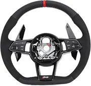 Compatible With RS R8 Stly Leather Steering Wheel，Compatible With A3 A4 B6 RS6 C8 RS3 8V SQ8 SQ5 B8 B8.5 B9.5 Q3 S3 2015 2024(Without Heated)