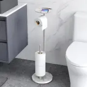 Toilet Paper Holder Stand Marble Base Free Standing Bathroom Storage Design
